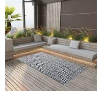 vidaXL Buitenkleed ARAKIL 160x230 cm PP wit en zwart310430 G
