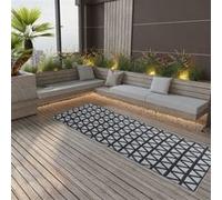 Tapis d'Extérieur Moquette de Terrasse Tapis de Balcon Tapis de Patio Moquette d'Intérieur Salle de Séjour Noir 80x250 cm PP