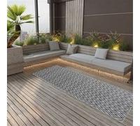 vidaXL Buitenkleed ARAKIL 80x250 cm polypropeen zwart317015 Noir G