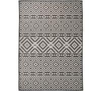 Vidaxl Tapis À Tissage Plat D'extérieur 120x170 Cm Rayures Noires
