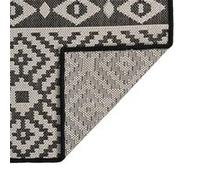 vidaXL Buitenkleed met patroon platgeweven 140x200 cm zwart340852 Noir G