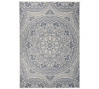 Buitenkleed met patroon platgeweven 160x230 cm blauw340832