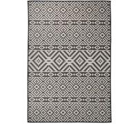 Vidaxl Tapis À Tissage Plat D'extérieur 160x230 Cm Rayures Noires