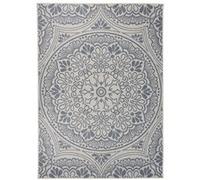 Buitenkleed met patroon platgeweven 200x280 cm blauw340833