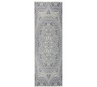 Buitenkleed met patroon platgeweven 80x250 cm blauw340828