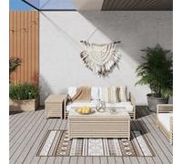 vidaXL Buitenkleed omkeerbaar 80x150 cm bruin en wit364794 G