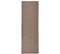 Buitenkleed platgeweven 80x250 cm bruin340786