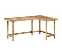 vidaXL Bureau d'étude en L 165x110x75 cm Bois massif de manguier Rustique Marron