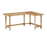 vidaXL Bureau d'étude en L 165x110x75 cm Bois massif de manguier Rustique Marron