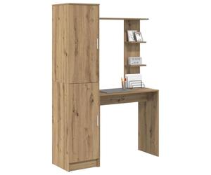 vidaXL Bureau 2 pcs Chêne Artisanal, Bureau Moderne, Espace d'écriture, Table d'ordinateur Design, Robuste et Fonctionnel