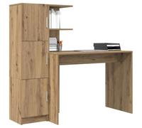 vidaXL Bureau avec rangement Chêne artisanal en bois d'ingénierie 102x50x124 cm 6 étagères 2 portes