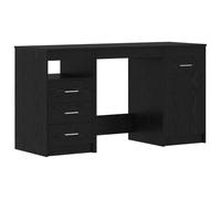 Vidaxl Bureau Avec Porte Chêne Noir 140 X 50 X 76 Cm Bois D'ingénierie