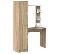 vidaXL Bureau avec rangement 2 pièces Chêne Sonoma 78,5×37×154,5 cm – Design moderne rectangulaire