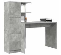 vidaXL Bureau 2 pcs Gris béton, Bureau Moderne, Table Ergonomique pour chez soi, Meuble stylé pour Travailler, Espace Durable pour la productivité