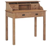 Vidaxl Bureau 90x50x100 Cm Bois De Teck Solide