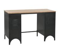 vidaXL Bureau à double piédestal Bois de sapin et acier 120x50x76 cm
