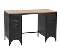 vidaXL Bureau à double piédestal Bois de sapin et acier 120x50x76 cm