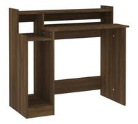 vidaXL Bureau à Lumières LED Table d'Ordinateur Table de Travail Meuble Informatique Meuble d'Etude Chêne Marron 97x45x90 cm 820477