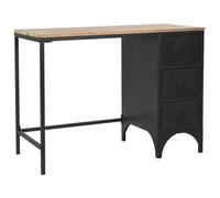 vidaXL Bureau à piédestal unique Bois de sapin et acier 100x50x76 cm