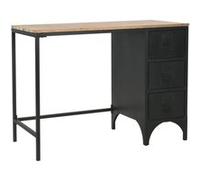 Vidaxl Bureau À Piédestal Unique Bois De Sapin Et Acier 100x50x76 Cm