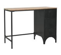 Vidaxl Bureau À Piédestal Unique Bois De Sapin Et Acier 100x50x76 Cm