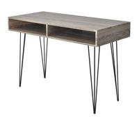 vidaXL Bureau avec 2 compartiments Gris