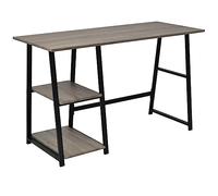 vidaXL Bureau avec 2 Étagères Gris Chêne Table d‘Ordinateur Table de Travail