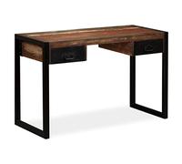 vidaXL Bureau en bois de récupération massif avec 2 tiroirs