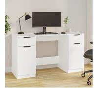 vidaXL Bureau 3115908 avec armoire latérale Blanc Bois d'ingénierie