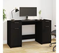 Vidaxl Bureau Avec Armoire Latérale Noir Bois D'ingénierie Marron