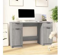 Vidaxl Bureau Avec Armoire Latérale Sonoma Gris Bois D'ingénierie Marron