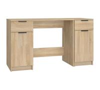 Vidaxl Bureau Avec Armoire Latérale Chêne Sonoma Bois D'ingénierie Marron