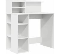 vidaXL Bureau avec espace de rangement blanc 90 x 48 x 101,5 cm Bois composite