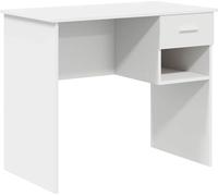 vidaXL Bureau avec étagère blanc 90 x 49,5 x 75 cm Bois composite