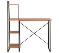 vidaXL Bureau avec étagère noir et chêne 102×50×117 cm