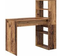 vidaXL Bureau avec étagère vieux bois 113 x 54 x 120 cm Bois composite