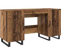 vidaXL Bureau avec étagère Vieux bois 140 x 50 x 75 cm Bois composite