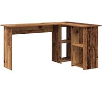 vidaXL Bureau avec étagère Vieux bois 142 x 102 x 73 cm Bois composite