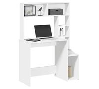vidaXL Bureau d'ordinateur avec étagères blanc 100x45x140 cm bois d'ingénierie 860436