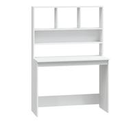 Vidaxl Bureau Avec Étagères Blanc 102x45x148 Cm Bois D'ingénierie Blanc