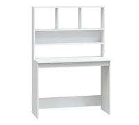 vidaXL Bureau avec étagères Blanc 102x45x148 cm Bois d'ingénierie, Bureau d'ordinateur, Bureau Debout, Bureau avec Rangement, Bureau d'étude