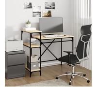 vidaXL Bureau avec étagères 105x50x90 cm – Industriel, chêne (bois d'ingénierie et fer)