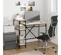 Vidaxl Bureau Avec Étagères Chêne 105x50x90cm Bois D'ingénierie Et Fer Multicolore