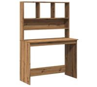 vidaXL Bureau avec étagères chêne artisanal Bois d'ingénierie, bureau d'ordinateur, bureau debout, bureau avec rangement, 855835