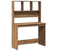 vidaXL Bureau avec étagères chêne artisanal Bois d'ingénierie, bureau d'ordinateur, bureau debout, bureau avec rangement, 855835