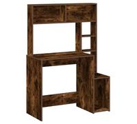 vidaXL Bureau avec étagères Chêne fumé 100x45x140 cm Bois d'ingénierie Réf. 860440 G