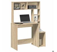 vidaXL Bureau 860438 avec étagères chêne sonoma 100x45x140 cm, bureau d'ordinateur debout avec rangement