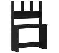 vidaXL Bureau avec étagères en chêne Noir 102 x 45 x 148 cm Bois