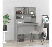 vidaXL Bureau avec étagères Gris béton 102x45x148 cm Bois d'ingénierie Gris béton G