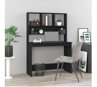 vidaXL Bureau avec étagères Noir 102x45x148 cm Bois d'ingénierie 823001